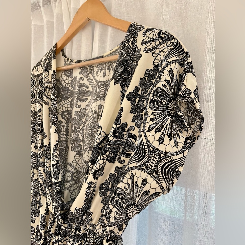 Cherish White and Black V-Neck Romper